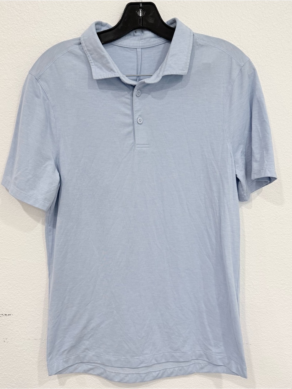 Lululemon Evolution Short Sleeve Polo Shirt  Heathered Blue Linen Size Small - Picture 3 of 5